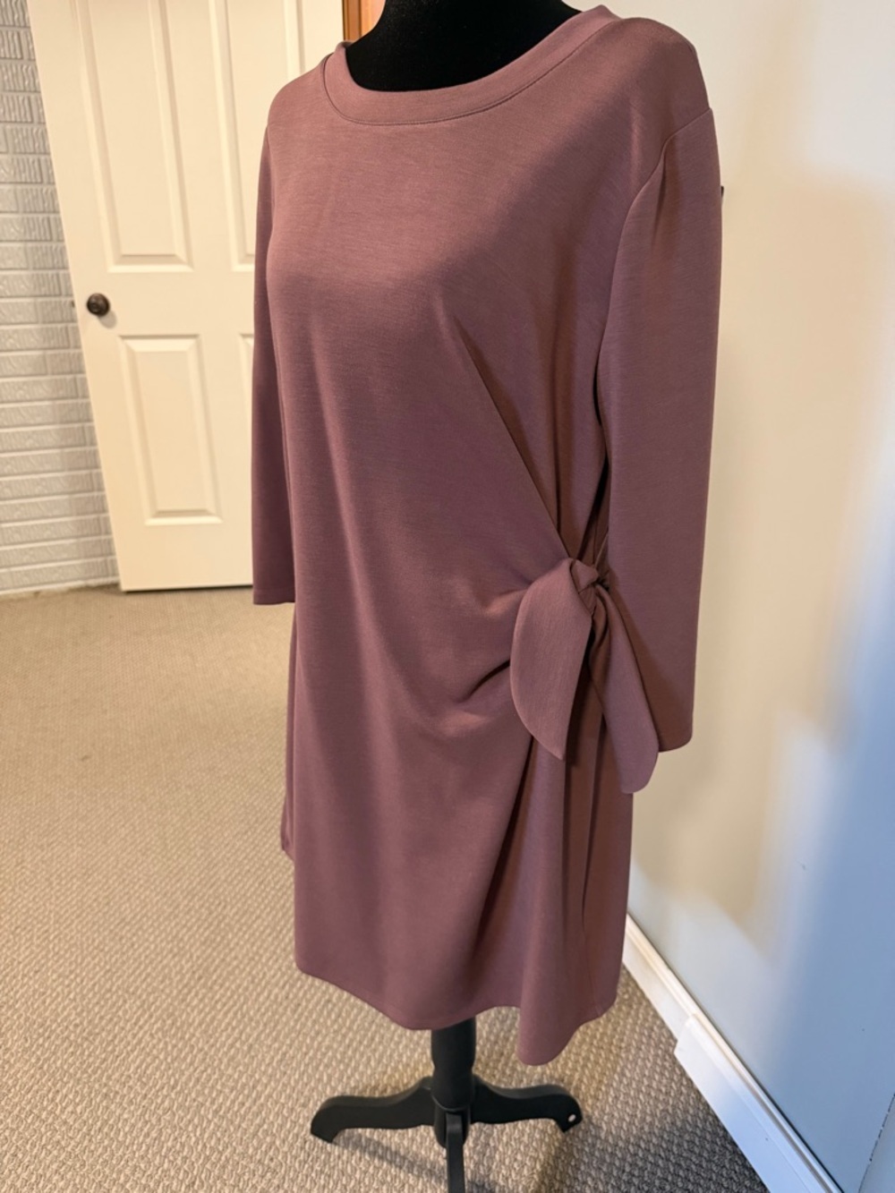 Cable & Gauge Mauve Tie-Side Shift Dress
